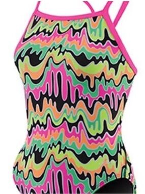 Dolfin Winners Swimsuit Women’s Size 32 Pink Camino Neon Practice Swimsuit NWT